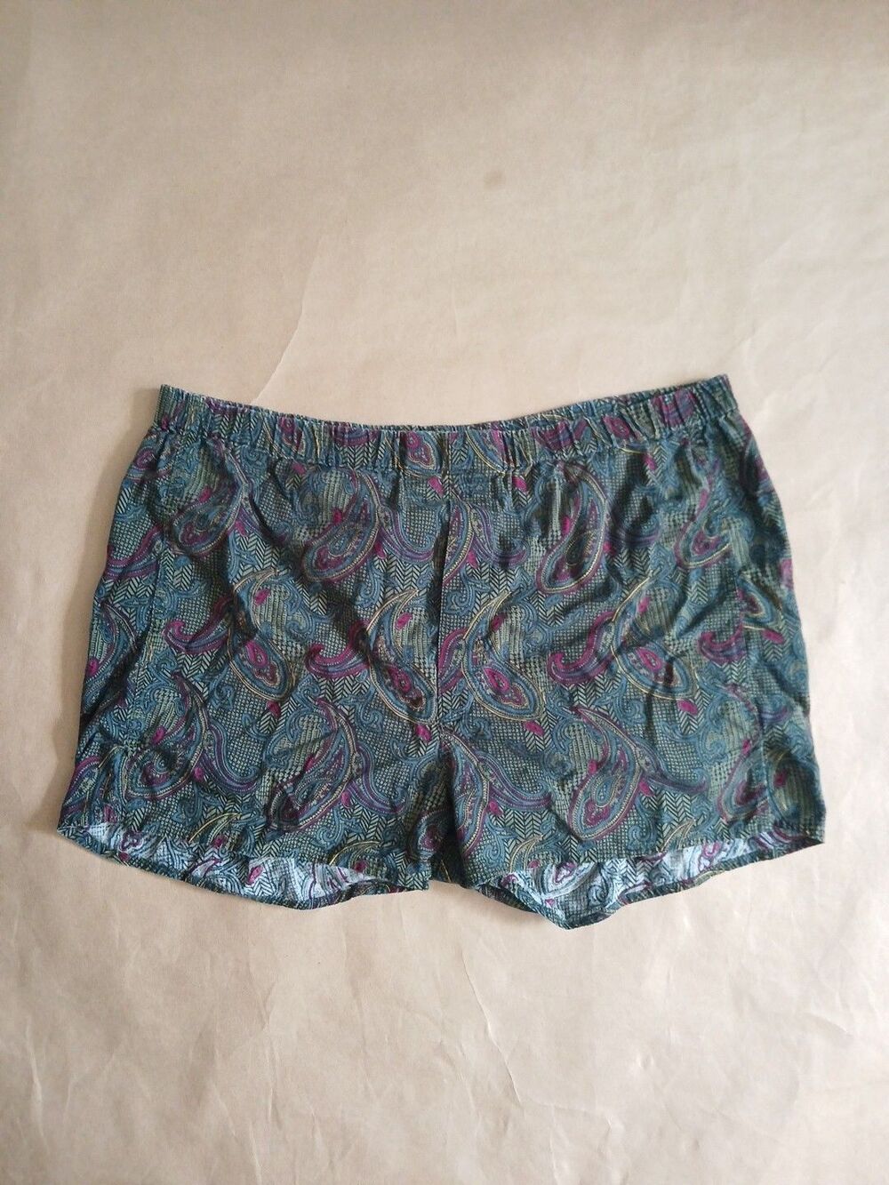 Vintage 1 London Pajama Mens Green Paisley 100% Cotton Luxury Classic small